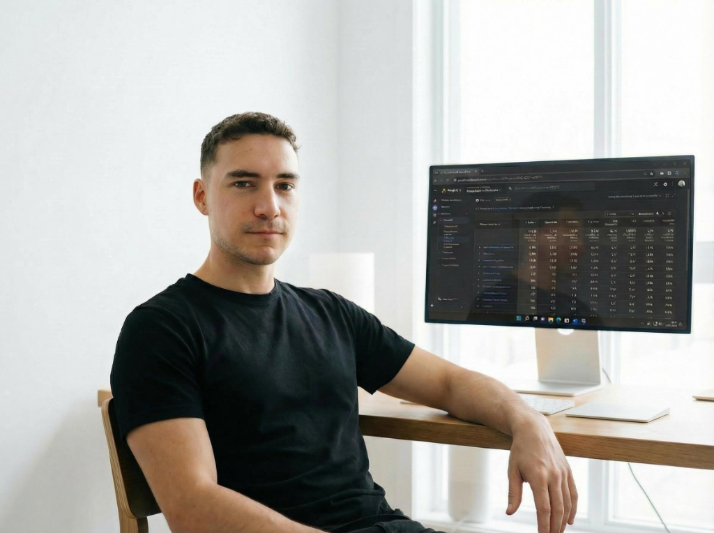 Maxence à son bureau